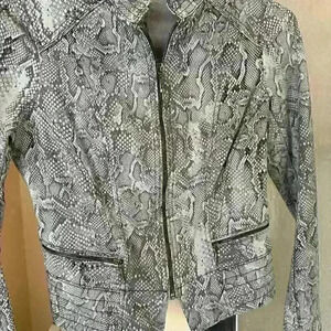 White House Black Market Snake jean jacket- size 6